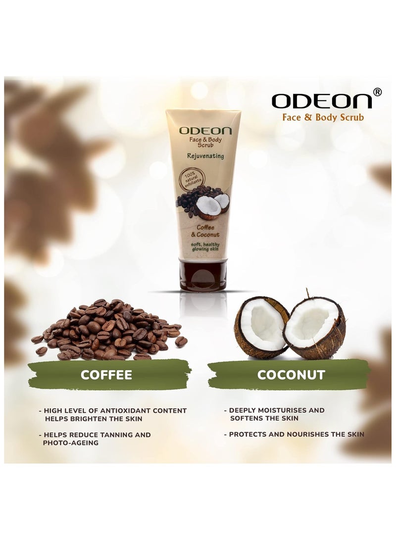 ODEON Face and Body Scrub 100ml (Coffee and Coconut) - Image 2