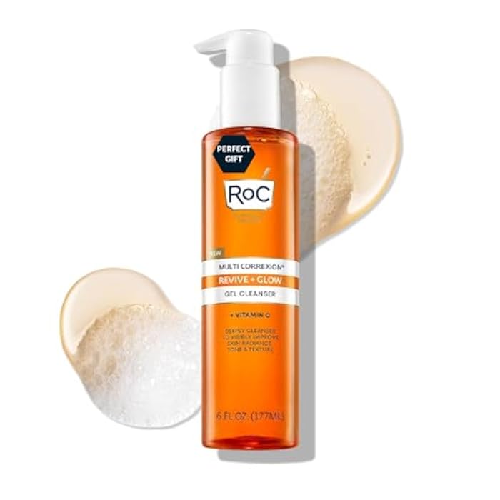 RoC Multi Correxion Revive + Glow Gel Vitamin C Cleanser, Face Wash, Facial Cleanser with Glycolic Acid, Paraben-Free, Sulfate-Free Skin Care - 6 Ounces - Image 1