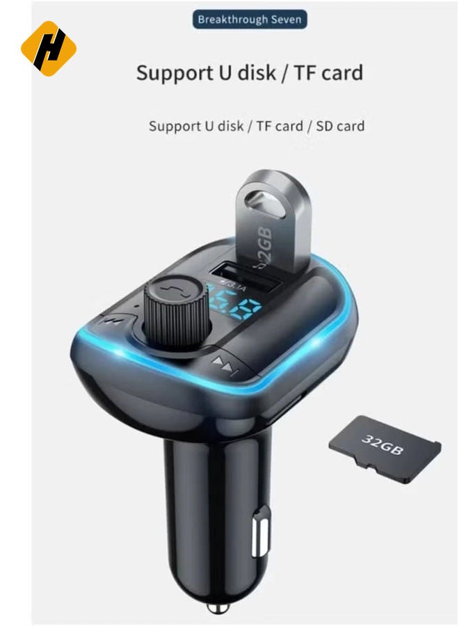 HuHa Yesido Y44 Bluetooth V5.0 FM Transmitter 3.1A Dual USB Car Charger RGB Backlit Light LED Digital Display Wireless Radio Adapter HiFi Music Play Car Kit with Mic Hands Free Calls - Image 2