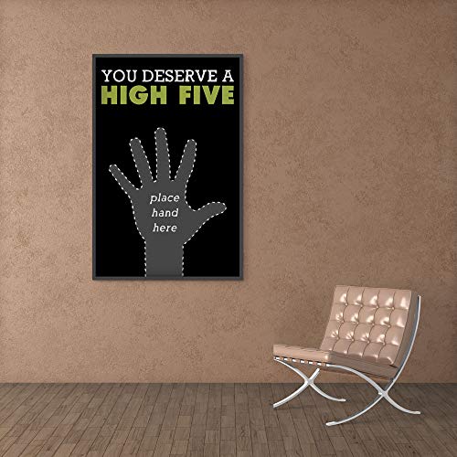 Inephos You Deserve a High Five Funny Poster Print (Size: 8 inch X 12 inch, Framed, Laminated Print) - Image 1