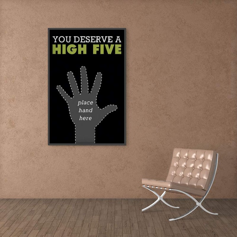 Inephos You Deserve a High Five Funny Poster Print (Size: 8 inch X 12 inch, Framed, Laminated Print) - Image 4