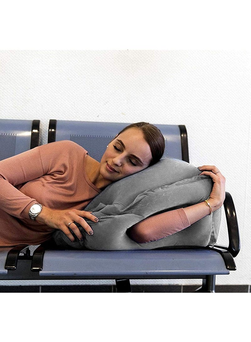 1PCS Travel Pillow for Airplane Inflatable Neck Pillow Portable Compact Head Support Pillow for Travel Ideal for Airplane Car Bus Train Office Home Use Ergonomic Design  - Image 3
