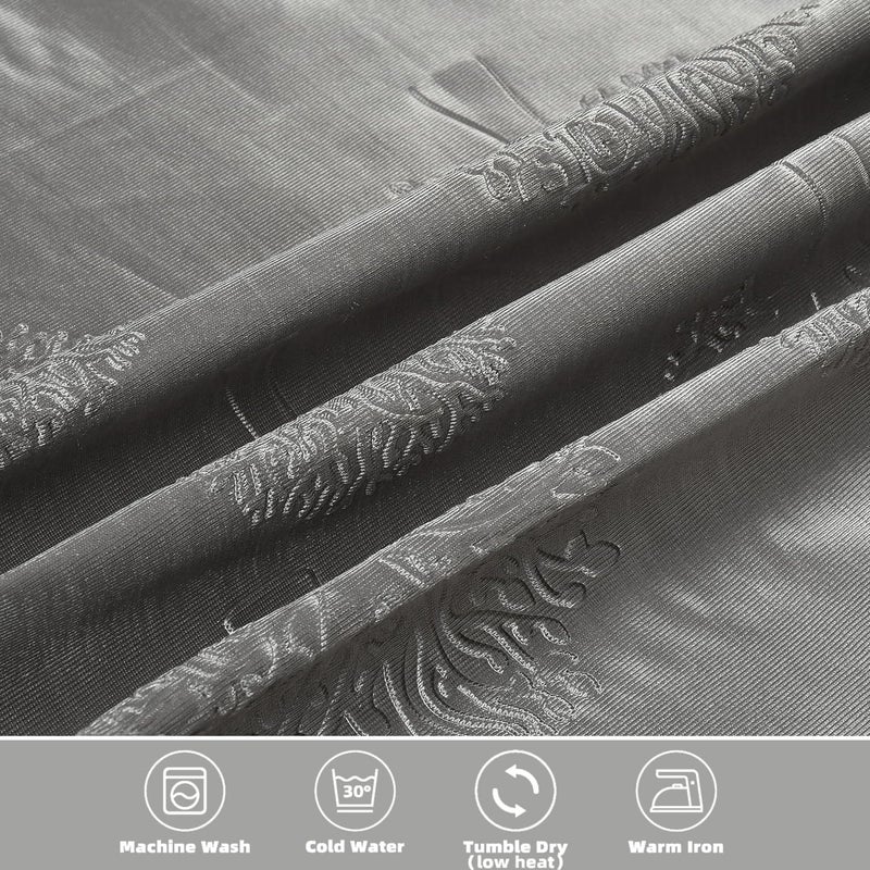 FRESH FROM LOOM ستائر فريش من لوم للباب بطول 7 أقدام ستارة نافذة بابية من البوليستر الممتاز بونش بارد أحدث موديلات بارد لغرفة المعيشة وغرفة النوم والشاشات المنزلية حلقة عيون رمادي 2 قطعة - Image 5