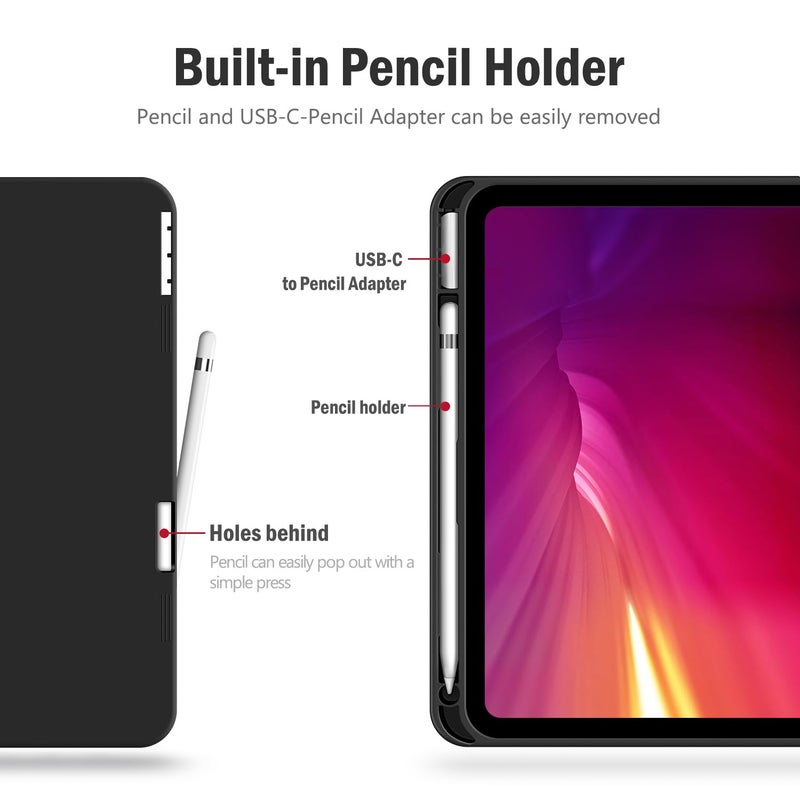 Antbox Case for iPad (A16) 11th Generation 11'' 2025/iPad 10th Generation 10.9'' 2022 with Built-in Pencil Holder Auto Sleep/Wake Function PU Leather Smart Cover (Red) - Image 4