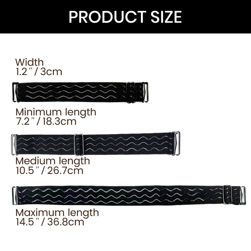 Jozlynn Adjustable Elastic Wig Band with Hooks No Slip Band for Glueless Wigs Black Lace Front Wig Strap for Wigs Making 3Pcs (Black) - Image 3