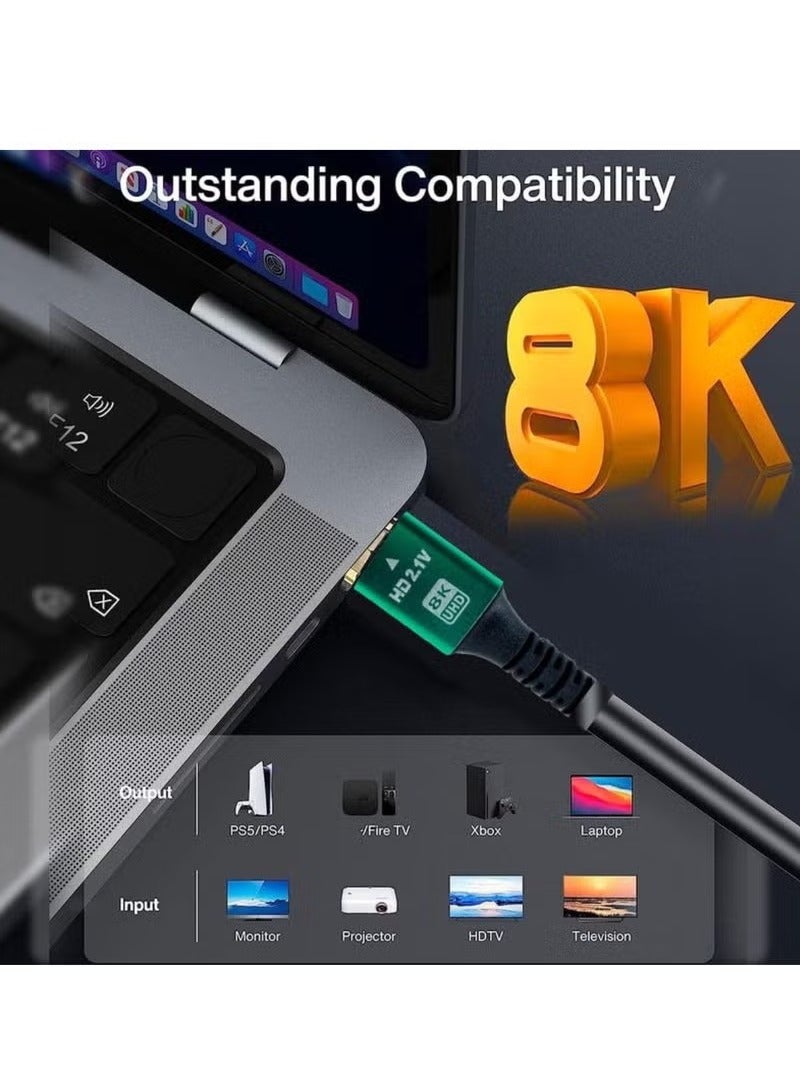 JAJEEK 8K Ultra HD 2.1V Premium High-Speed HDMI Cable, 48Gbps, HDR Video, ARC Support, 8K Connectivity for HDTV – High-Performance HDMI 2.1 Cable - Image 4