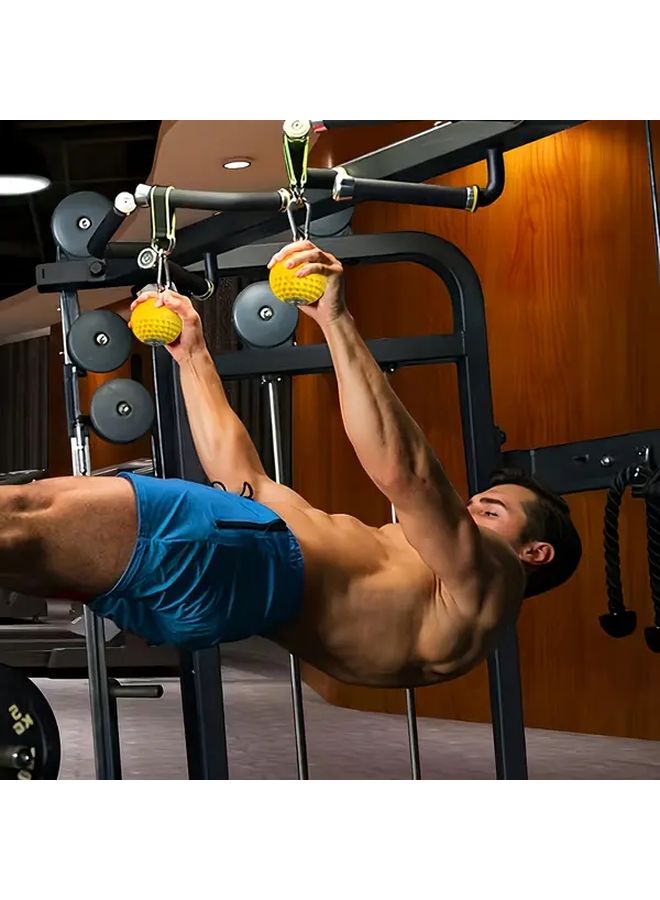 2 76inch Yellow PU Ball Pair With Hooks For Grip Strength And Wrist Exercises - Image 4