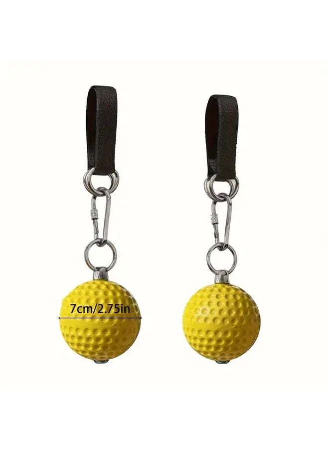 2 76inch Yellow PU Ball Pair With Hooks For Grip Strength And Wrist Exercises - Image 3