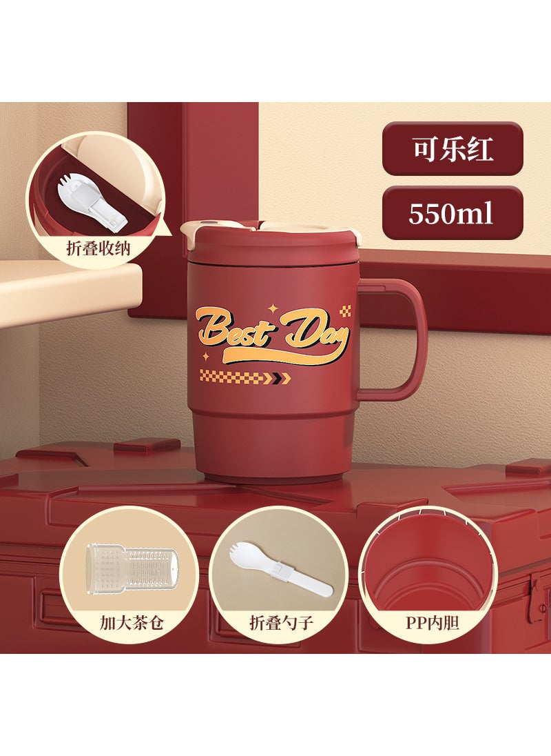 Generic - 304 double-layer stainless steel thermos cup high color value car coffee cup portable accompanying daily Cup direct drinking cup wholesale Coke red (pp liner) Coke red (pp liner) - Image 1