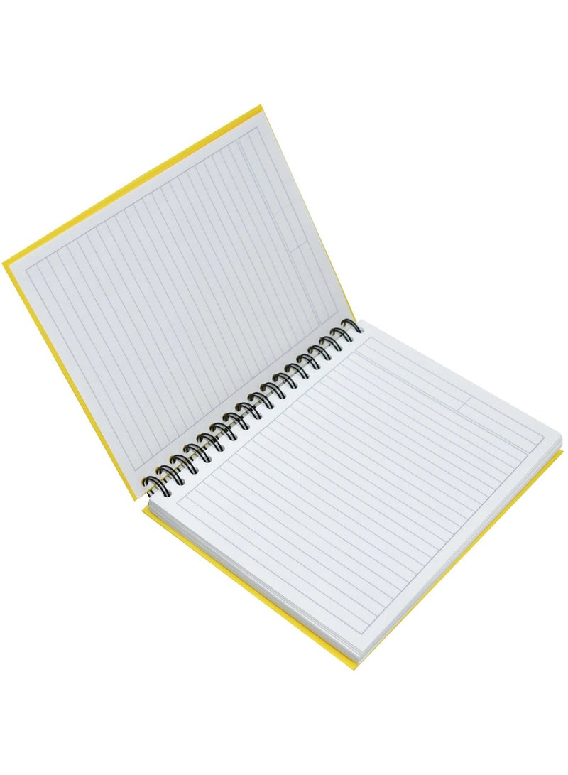FIS Pack of 5  Spiral Hard Cover Notebook 9X7 Inches (22.86 X 20.32 CM) Single Line,With Border,150 Sheets -Assorted Color -FSNBS97N150ASST - Image 2