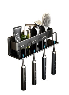 Aideli Toothbrush Holders for Bathrooms, 4 Cups Toothbrush Holder Wall Mounted  Large Capacity Tray, Cosmetic Drawer - Tooth Brushing Holder & Bathroom Accessories  - Image 1