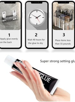 Aideli Toothbrush Holders for Bathrooms, 4 Cups Toothbrush Holder Wall Mounted  Large Capacity Tray, Cosmetic Drawer - Tooth Brushing Holder & Bathroom Accessories  - Image 5
