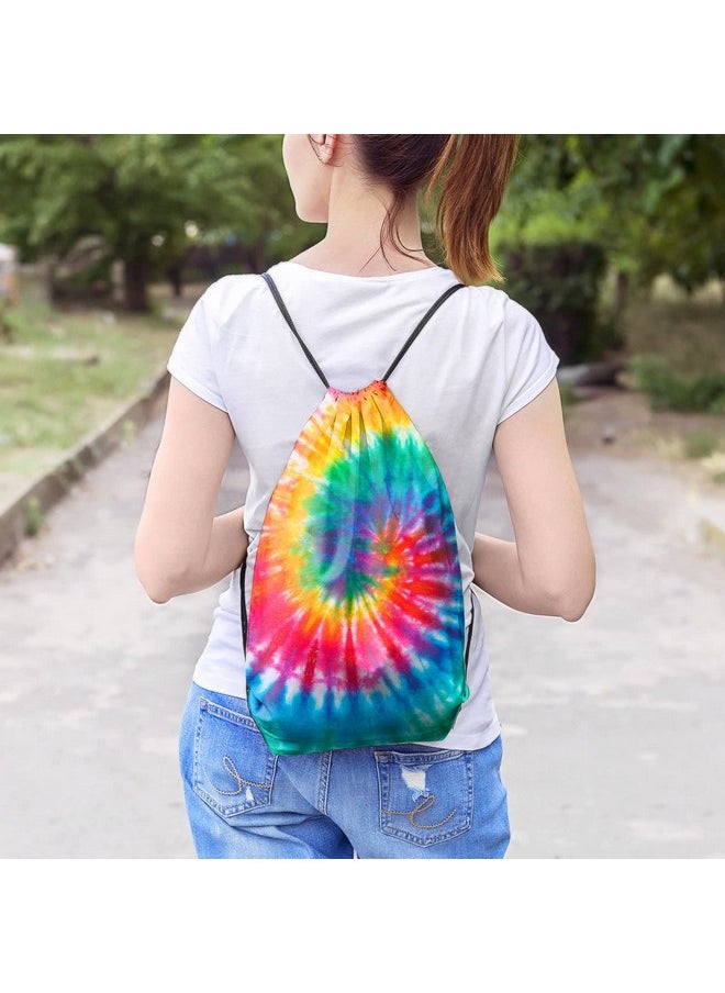 Saintrygo Saintrygo 6 Pieces Tie Dye Cotton Drawstring Bags Drawstring Tote Backpack Items to Tie Dye DIY Birthday Party Favor Bags (White)  - Image 4