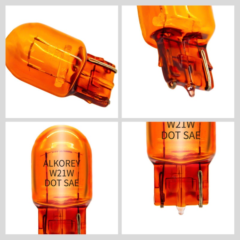 ALKOREY-T20 W21W 7440 Turn Signal Bulbs,2100K Amber 12V 21W 7440NA Automotive Light Bulb,Car Miniature Lamps,Ideal for Parking,2 Pack - Image 5