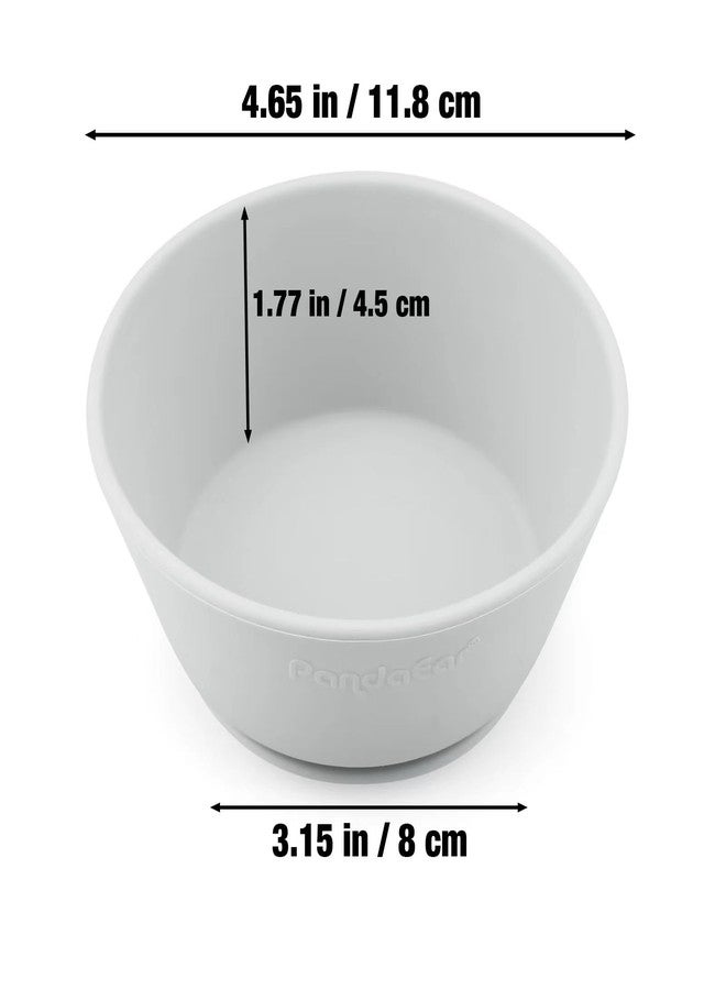 PandaEar 3 Pack Baby Suction Bowls|Silicone Food Bowls First Stage Feeding for Baby Toddler Infant Kids| Food Grade Soft Safe BPA-Free Silicone Toddler Bowls -Blue/Gray - Image 4