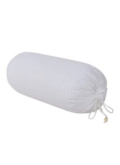 Kuber Industries Kuber Industries Linning Design Cotton Bolster Cover- Set of 2, 16"x32" (White)-44KM0165  - Image 4