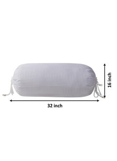 Kuber Industries Kuber Industries Linning Design Cotton Bolster Cover- Set of 2, 16"x32" (White)-44KM0165  - Image 5