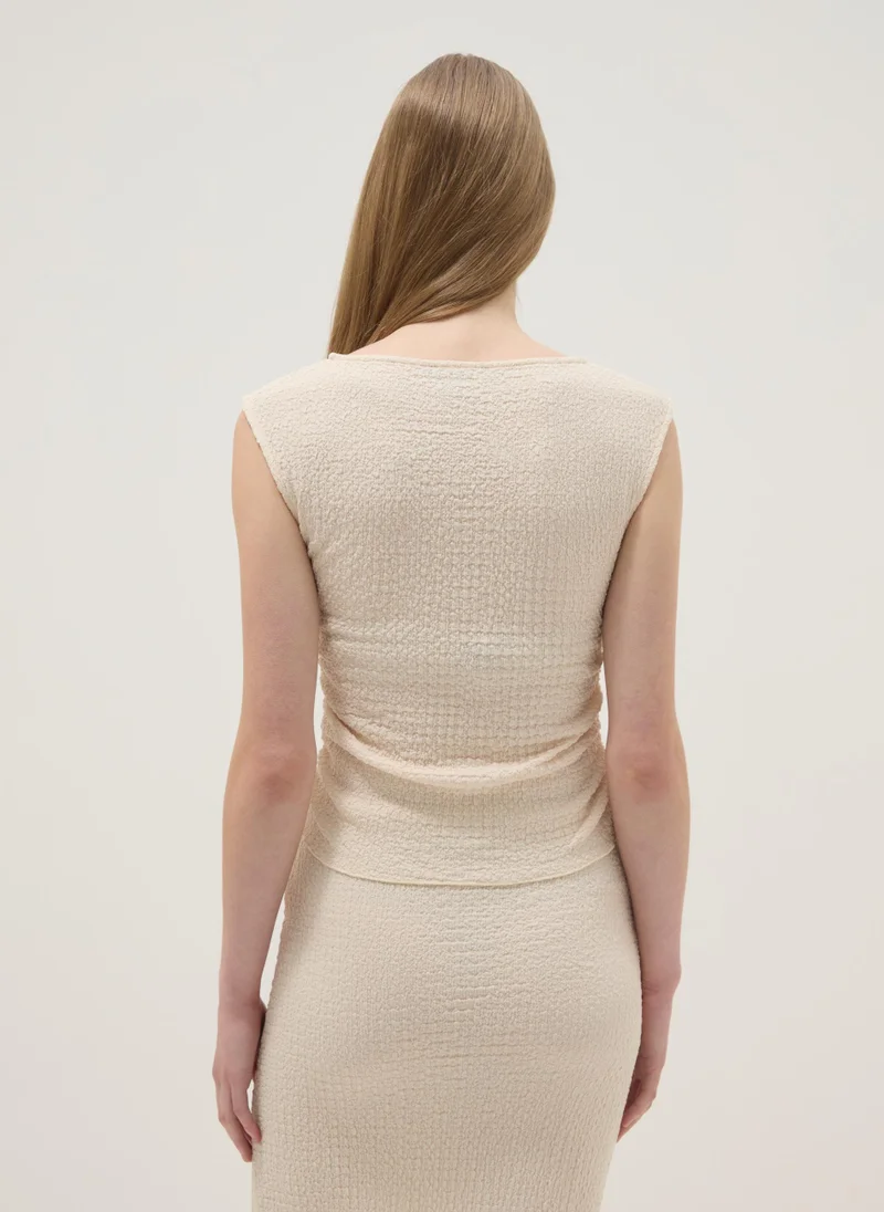 Ovs  OVS Beige Stretch Tank Top With Textured Finish for Women | Best Price UAE