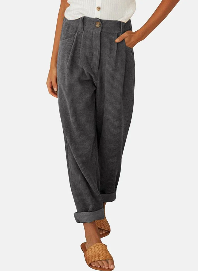 يونيكي Black Striped Casual Trouser