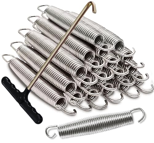 Eurmax USA 7 inches Trampoline Springs Heavy Duty Stainless Steel Replacement Springs with T Hook, 20pcs-Pack - Image 1