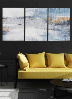 LOWHA Set Of 3 Framed Canvas Wall Arts Stretched Over Wooden Frame Triptych Abstract Paintings For Home Living Room Office Decor  - Image 3