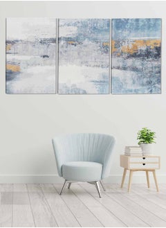 LOWHA Set Of 3 Framed Canvas Wall Arts Stretched Over Wooden Frame Triptych Abstract Paintings For Home Living Room Office Decor  - Image 1