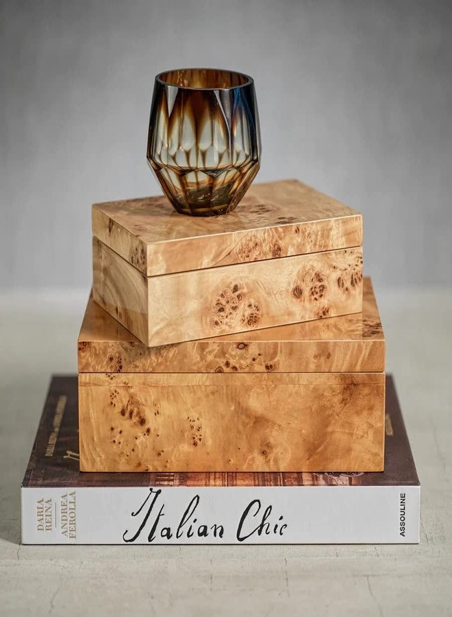 Zodax Leiden Burl Wood Design Decorative Box (Large 10") - Image 5