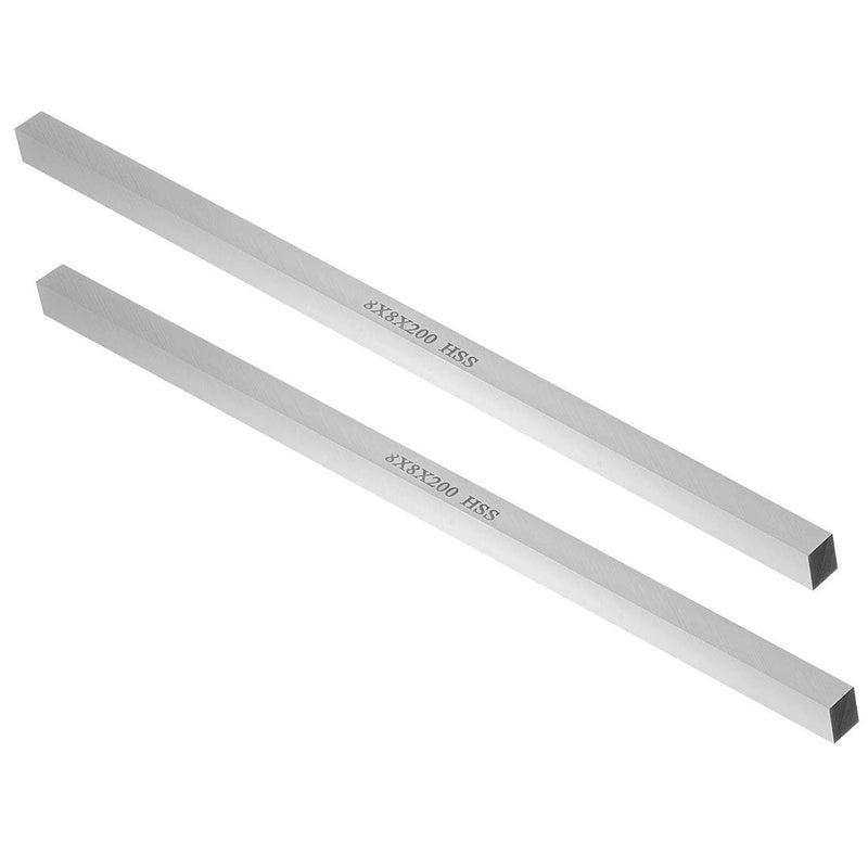uxcell HSS Lathe Tool Bit 8mm x 8mm x 200mm Square Lathe Turning Tool Blanks High Speed Steel Rectangular Fly Cutter Mill Blank 2pcs