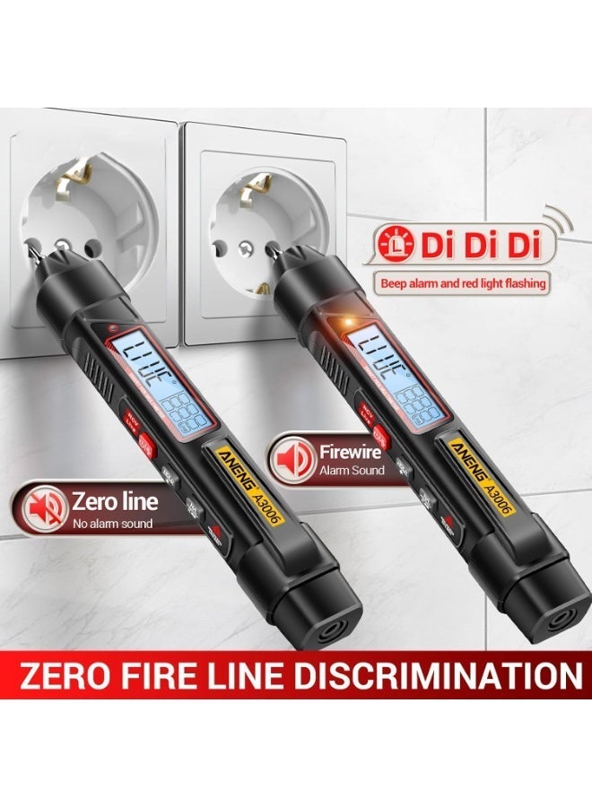 ANENG Pen Type Digital Multimeter, A3006 Pen Type Digital Multimeter, 4000 Count Ac/Dc Voltage Tester, Zero Wire Detector, Resistance, Capacitance, And Diode Testing, Electric Tool - Image 1