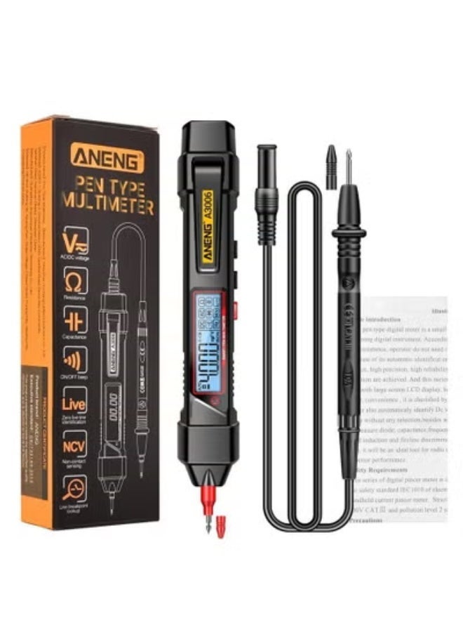 ANENG Pen Type Digital Multimeter, A3006 Pen Type Digital Multimeter, 4000 Count Ac/Dc Voltage Tester, Zero Wire Detector, Resistance, Capacitance, And Diode Testing, Electric Tool - Image 2