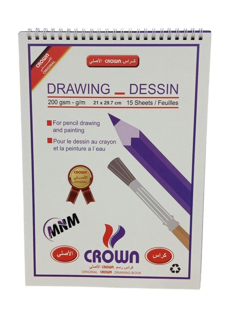 Crown Sketch Book 200gsm White 