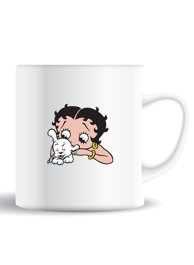 Theodor Premium Quality Two Sided Printed Coffee Mug Tea Cup Betty Boop With Dog  For Home Office, Kids Men Women - Image 1