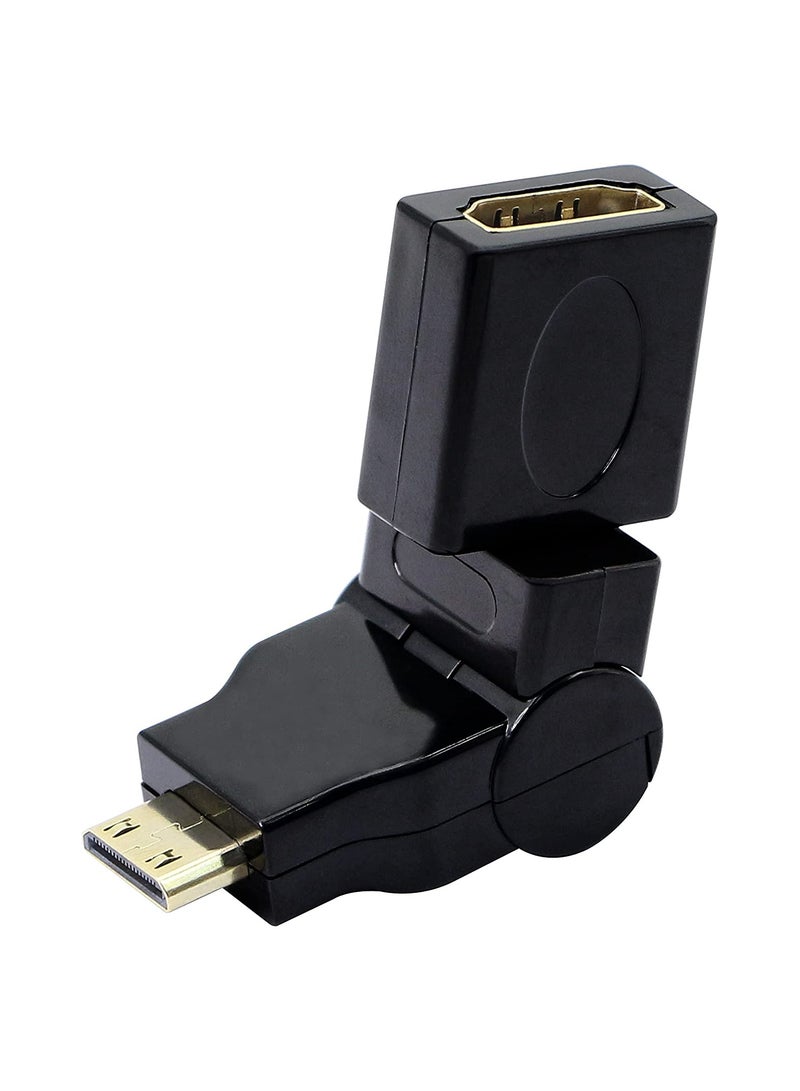 KASTWAVE HDMI Adapter, Mini HDMI to HDMI Adapter, 90-360 Degree Rotating, Mini HDMI Male to HDMI Female Converter Gold Plated 3D 2K, for Camera, Camcorder  - Image 1