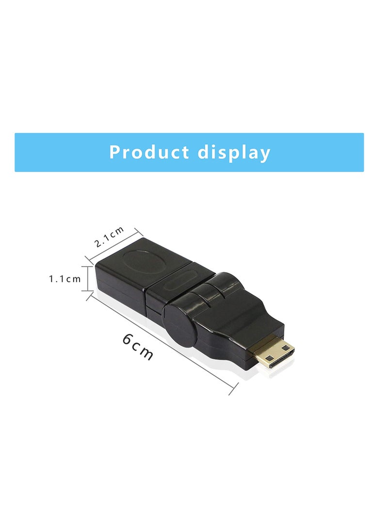 KASTWAVE HDMI Adapter, Mini HDMI to HDMI Adapter, 90-360 Degree Rotating, Mini HDMI Male to HDMI Female Converter Gold Plated 3D 2K, for Camera, Camcorder  - Image 2