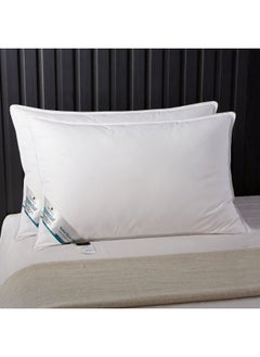 Donetella Bed Pillow, 2 Pieces, 1000 Gram, Size 50x75 cm, Luxury Down Alternative Filling, Soft Brushed Microfiber, Anti-Allergy, White, Pack of 2  - Image 2