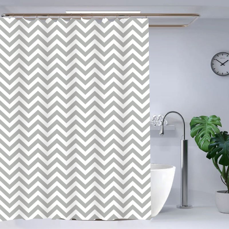 Wavy Texture Waterproof Mildew-Proof Shower Curtain Peva Bathroom Partition Curtain - Image 2