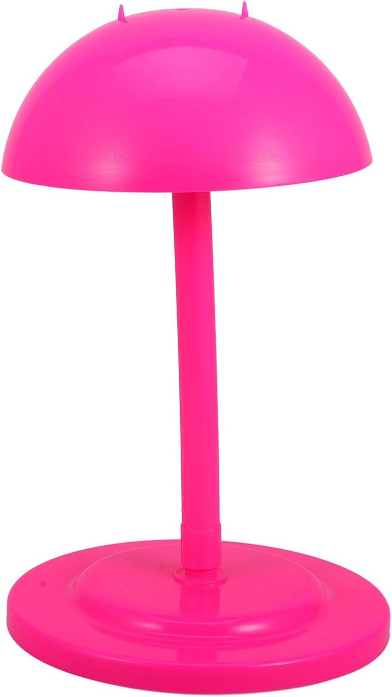 Adjustable Wig Display Holder Stand Portable Wig Rack with Height Support for Salon and Travel Use in Rose Red - Image 1