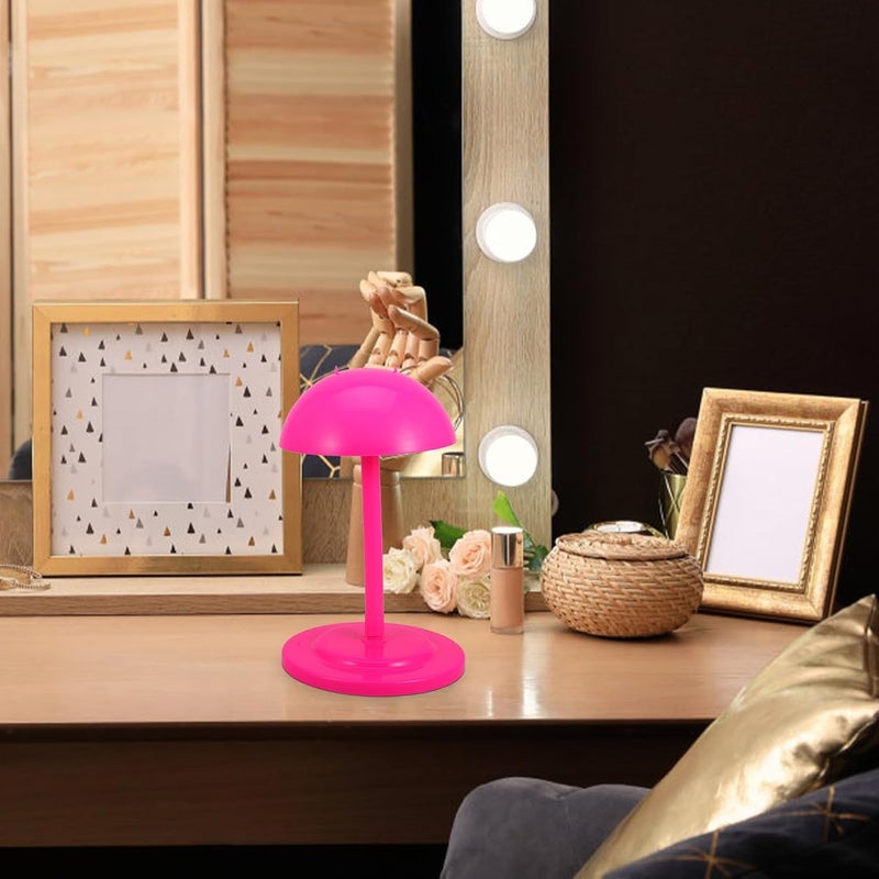 Adjustable Wig Display Holder Stand Portable Wig Rack with Height Support for Salon and Travel Use in Rose Red - Image 4