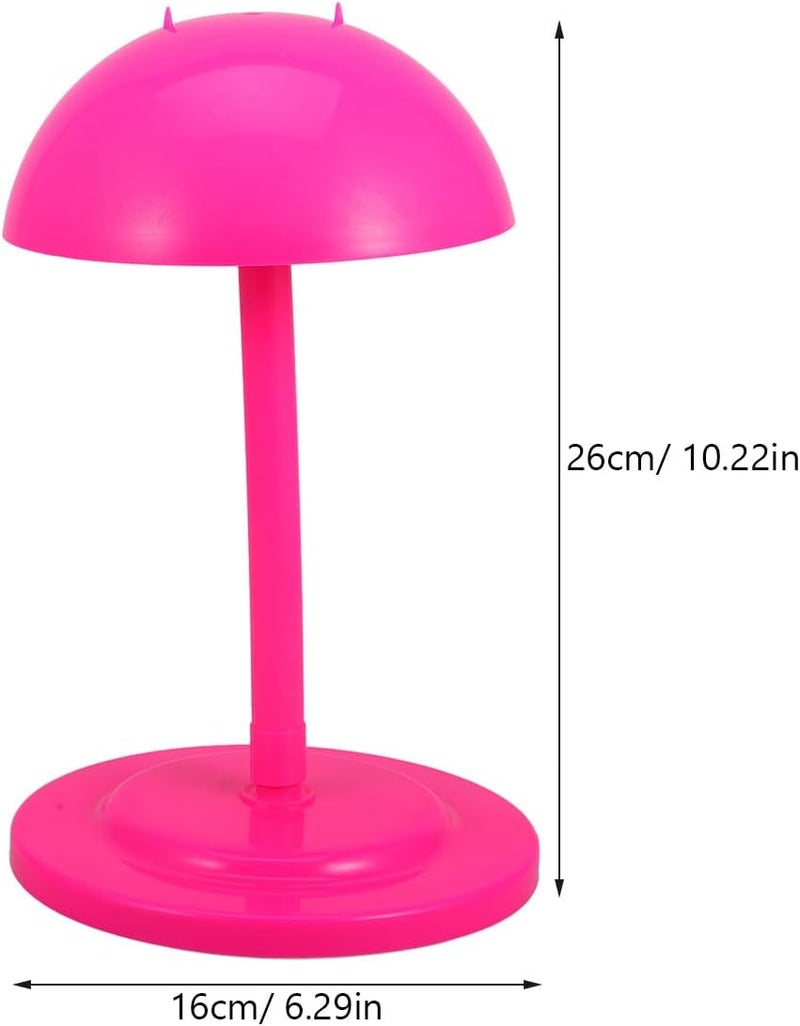 Adjustable Wig Display Holder Stand Portable Wig Rack with Height Support for Salon and Travel Use in Rose Red - Image 2
