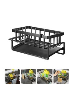 ELFSA Stainless steel dishwashing sponge holder، Dish Soap and Sponge Holder for Kitchen Accessories Storage, Black  - Image 5