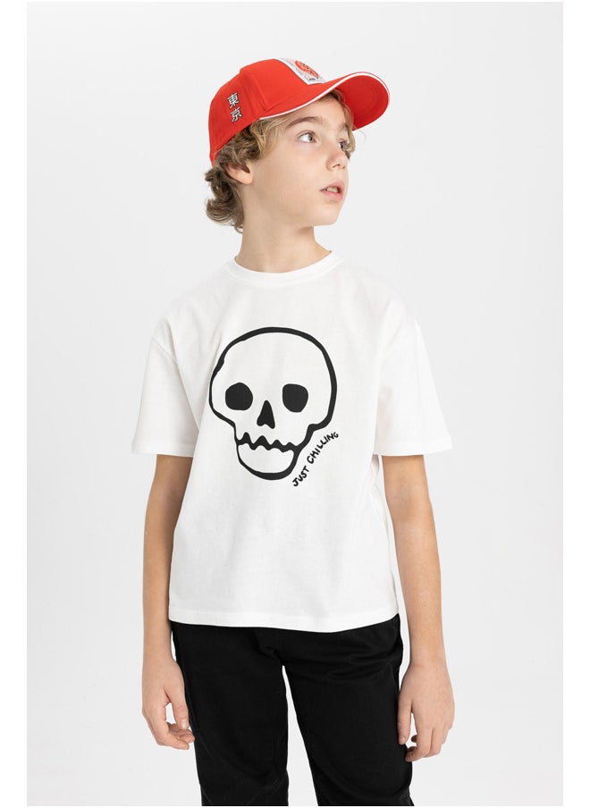 DeFacto - Boy Oversize Fit Crew Neck Knitted Short Sleeve T-Shirt - Image 1