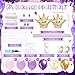 LaRandom 2 Sets Princess Balloon Column Stand Kit with Crown Exploding Star Foil Balloon Purple and Gold Balloons Arch Garland for Princess Birthday Wedding Baby Shower Decorations Party Supplies - Image 4