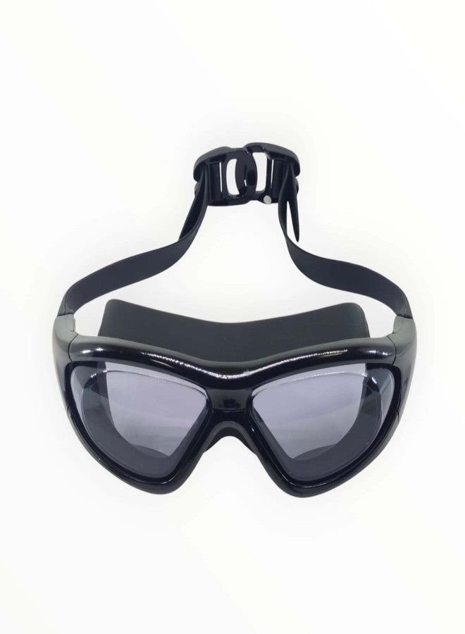 Spocco | Premium Big Frame Competition Pool Swim Goggles, Clear Lens & Wide-Vision Swimming Goggles with UV Protection, Anti-Fog Coating, Adjustable Strap for Kids, Youth & Adults | SG70-Black | 91 - Image 1