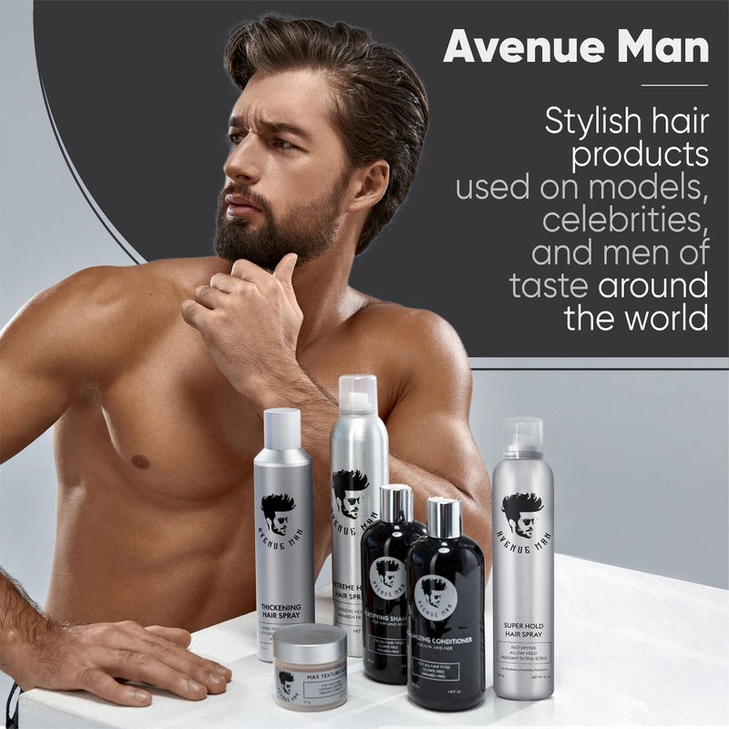 Avenue Man بخاخ شعر أفينيو مان سوبر هولد للرجال - بخاخ شعر سريع الجفاف للرجال - يشكل، يرفع ويثبت الشعر للسيطرة طويلة الأمد - بخاخ شعر للرجال بقدرة تثبيت إضافية للسيطرة السهلة طوال اليوم - 10 أونصات - Image 2