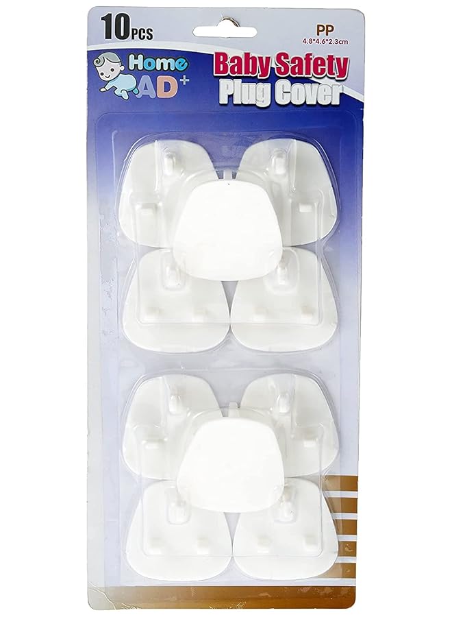 Home Pro Home Ad+ Baby Safety Plug Cover 10 Pieces White - Image 1