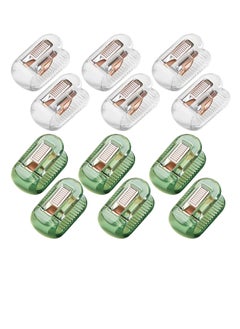 Y&D Duvet Cover Clips Set of 12 Bedsheet Holding for Bedding Quilt Fixer Fixing Clip No Pins Safety Plastic Anti-Movement Firm and Not Easy to Fall Off Clear Green  - Image 1