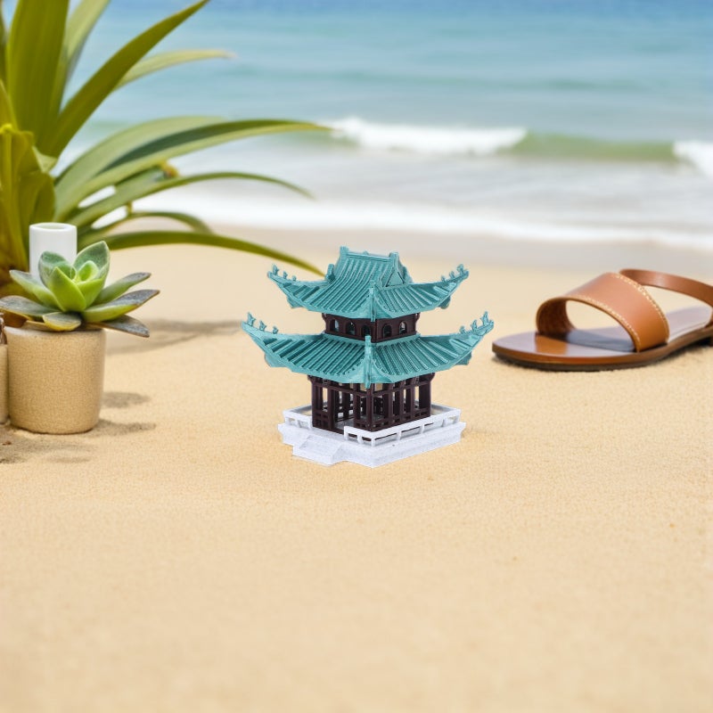Miniature Pagodas Statue: Miniature Pavilion Statue Chinese Architectural Model - Landscape Pagodas Ornament For Aquarium Fish Decor - Image 2