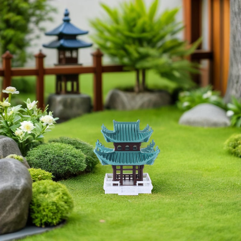 Miniature Pagodas Statue: Miniature Pavilion Statue Chinese Architectural Model - Landscape Pagodas Ornament For Aquarium Fish Decor - Image 3