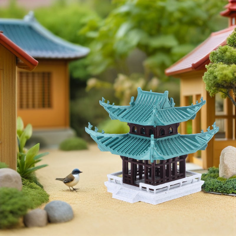 Miniature Pagodas Statue: Miniature Pavilion Statue Chinese Architectural Model - Landscape Pagodas Ornament For Aquarium Fish Decor - Image 5