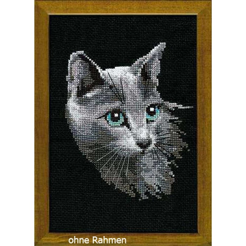 RIOLIS Russian Blue 764 Cat Lovers Cat Cross Stitch Kits 827 x1181 Cross Stitch Kits for Beginners Advanced Crossstitching Kits Adult Counted Stitching Kits Animals Embroidery Kit